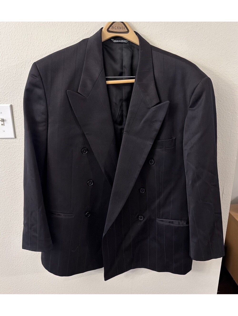 Elio Gatti Tessuto Lana Gatto Pure Virgin Wool Black Blazer Made In Italy